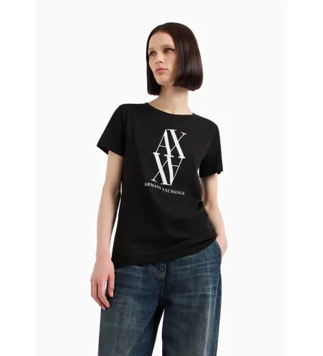 DYT04YJG3Z1200 T-shirt à maille monogramme (M), Casuel, Coton, Manche courte - Armani Exchange - Modalova