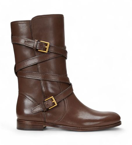 Bottes en cuir Briannah marron (36), Plat, 1 à 3 cm, Boucle, Casuel - Polo Ralph Lauren - Modalova