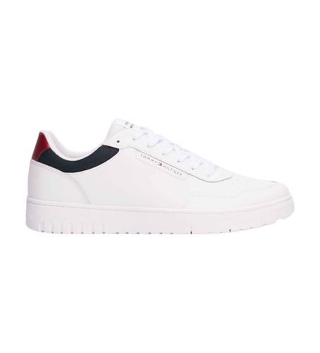 FM0FM05369 Basket Leather Sneakers (43), Cuir, Blanc, Plat, Lacets, Casuel - Tommy Hilfiger - Modalova