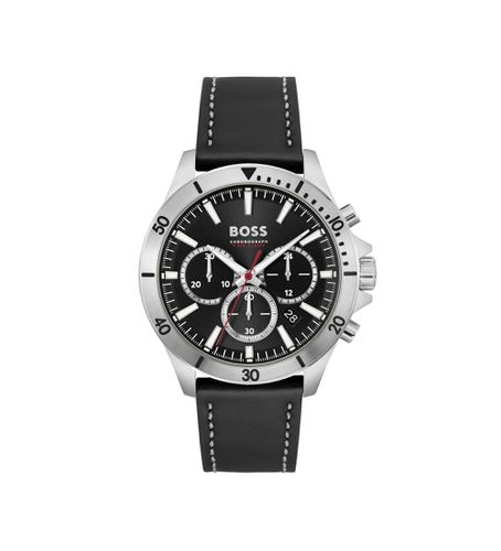 Montre analogique avec bracelet en cuir Troper (OSFA), , Casuel, Acier inoxidable - BOSS - Modalova