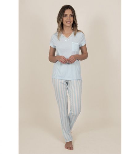 Pyjama à manches courtes à rayures classiquess, (L), Homewear, Coton, Polyester, Viscose, M - Admas - Modalova