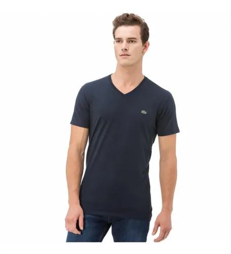 TH2036_166 T-shirt V navy (S), Casuel, Coton, Manche courte, Marine - Lacoste - Modalova