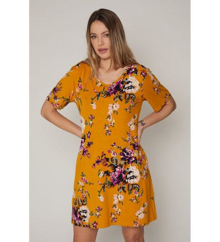 Robe moutarde Sun Flowers (M), Casuel, Jaune, Viscose, Élasthanne, Manche courte - Admas - Modalova