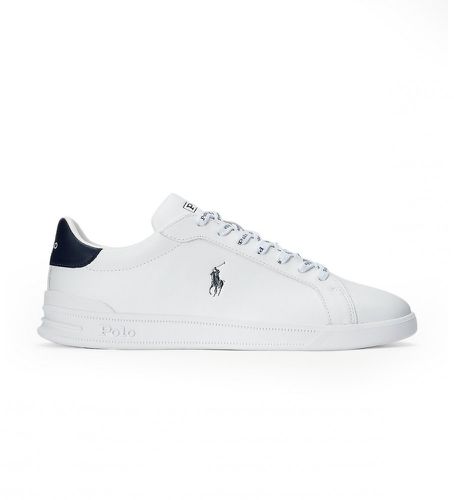 Unisex. 809829824003 Baskets en cuir marine Heritage Court II (40), Blanc, Plat, Lacets, Casuel - Polo Ralph Lauren - Modalova