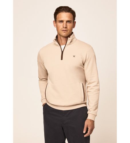 Til mænd. HM581062 Pullover Jacq Trim Hz (L), Casual, Bomuld, Lange ærmer - Hackett London - Modalova