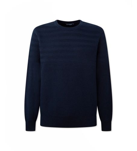 Til mænd. HM702843 Jumper Hbone Tekstur navy (L), Casual, Bomuld, Lange ærmer - Hackett London - Modalova