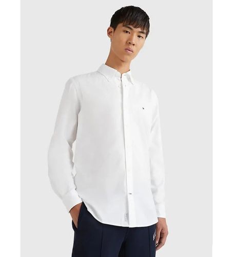 Til mænd. MW0MW25035 TH Flex Poplin skjorte (L), Casual, Lange ærmer, Økologisk bomuld, Bæredygtig - Tommy Hilfiger - Modalova