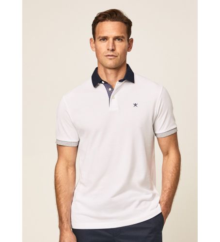 Til mænd. HM563121 Polo med vævet krave (L), Casual, Bomuld, Korte ærmer - Hackett London - Modalova