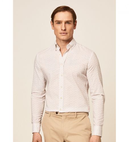 Til mænd. HM309429 Printet skjorte Slim Fit Slim Slim (L), Casual, Bomuld, Lange ærmer - Hackett London - Modalova