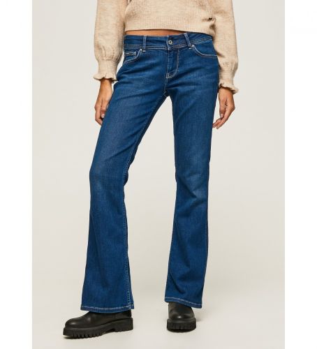 Til kvinder. PL204167GW1 Jean New Pimlico navy (24/32), Casual, Denim, Økologisk bomuld, Bæredygtig, Blå - Pepe Jeans - Modalova