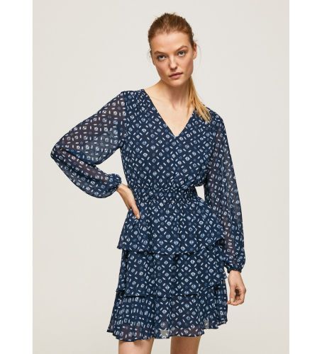 Til kvinder. PL953255 Eyra kjole navy (XS), Casual, Lange ærmer, Genanvendt polister, Bæredygtig - Pepe Jeans - Modalova