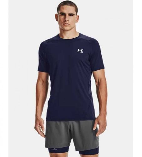 Til mænd. 1361683 HeatGear Armour Fitted Navy T-shirt (L), , Casual, Sport, Løb, Multisport, Korte ærmer - Under Armour - Modalova