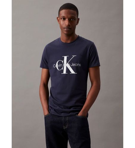 Til mænd. J30J320935 T-shirt Slim Monogram navy (XXS), Casual, Bomuld, Korte ærmer, Blå - Calvin Klein Jeans - Modalova