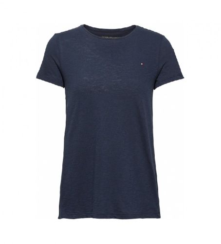 Til kvinder. WW0WW22043 Heritage Crew Neck T-shirt navy (XXS), Casual, Bomuld, Korte ærmer, Økologisk bomuld, Blå - Tommy Hilfiger - Modalova