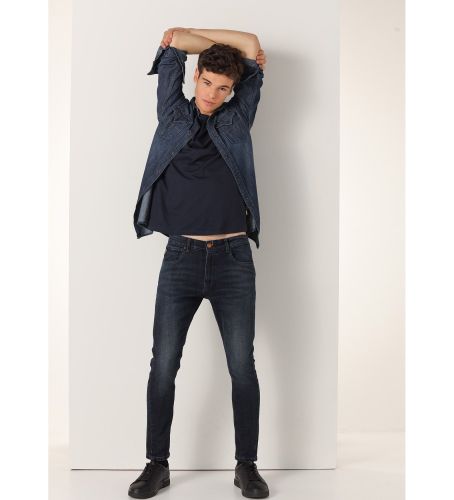 Til mænd. 101943409 Skinny jeans med mellemhøj talje navy (28), Casual, Bomuld, Denim - Lois Jeans - Modalova