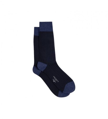 Til mænd. HMU30022 Navy merino-strømper (M-L), Afslappet, Bomuld - Hackett London - Modalova