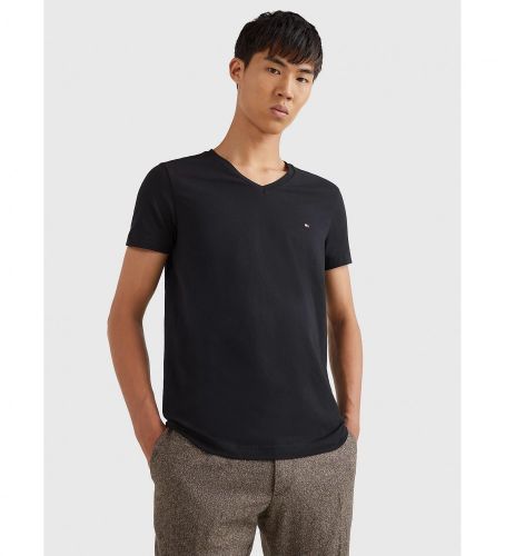 Til mænd. MW0MW27540 T-shirt med V-udskæring (XS), Casual, Korte ærmer, Økologisk bomuld, Bæredygtig - Tommy Hilfiger - Modalova