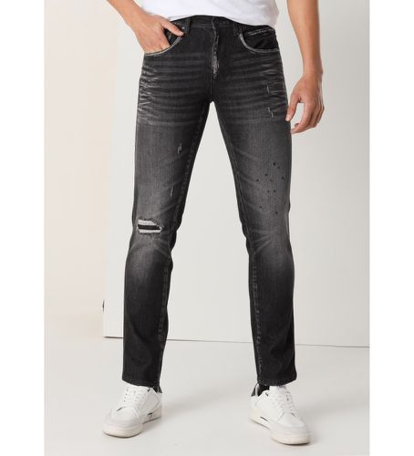 Til mænd. 101953400 Slim jeans - medium talje Damage (32), Blå, Casual, Bomuld, Denim - Lois Jeans - Modalova