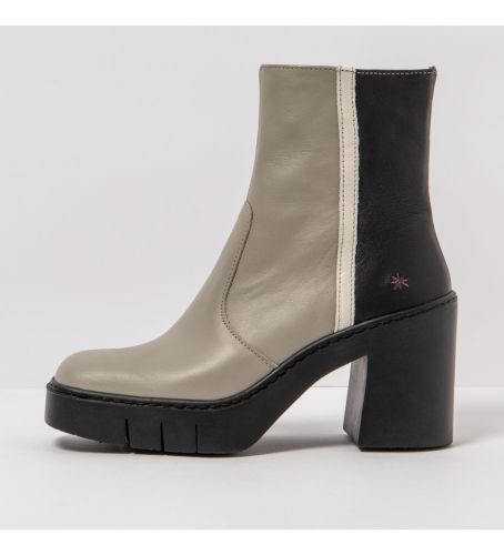 Til kvinder. 1197411US003_020 , sorte ankelstøvler i -Hælhøjde: 9 cm (36), Beige, 8-10, Lynlås, Casual - Art - Modalova