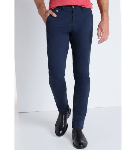 Til mænd. 4579498 Peach satin chino bukser medium talje navy - Slim - Medium talje navy (30), Casual, Bomuld, Blå - Victorio & Lucchino, V&L - Modalova