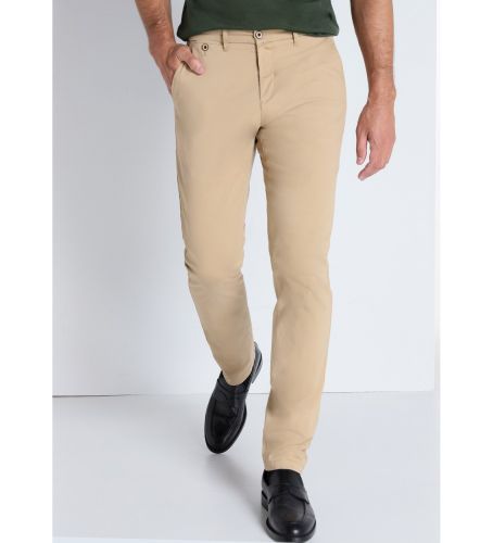 Til mænd. 4579498 Peach satin chino bukser medium talje Slim - Medium talje (34), Brun, Casual, Bomuld - Victorio & Lucchino, V&L - Modalova