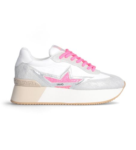 Til kvinder. BA4083PX480S3209 Sneakers i læder Dreamy 03 , -Platformhøjde 5 cm (37), Sølvfarvet, 3-5 cm, 5-8 cm, Blonder, Cas - Liu Jo - Modalova