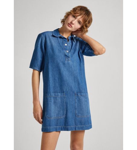 Til kvinder. PL953513 Davina kjole (XS), Casual, Bomuld, Korte ærmer, Bæredygtig - Pepe Jeans - Modalova