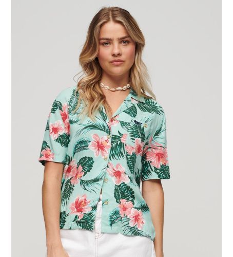 Til kvinder. W4010419A Beach Resort skjorte (S), Casual, Badetøj, Viscose, Korte ærmer - Superdry - Modalova