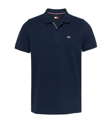 Til mænd. DM0DM18312 Polo Slim Logo navy (L), Casual, Bomuld, Korte ærmer, Blå - Tommy Jeans - Modalova