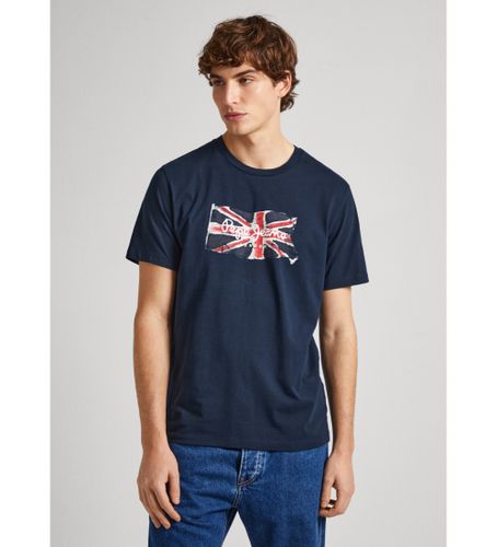 Til mænd. PM509384 Clag navy T-shirt (S), Casual, Bomuld, Korte ærmer, Bæredygtig - Pepe Jeans - Modalova