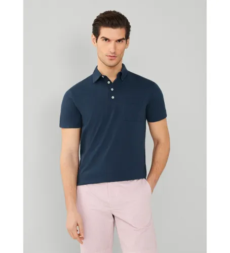 Til mænd. HM563258 Polo Gmd Pocket Jsy navy (3XL), Casual, Bomuld, Korte ærmer - Hackett London - Modalova