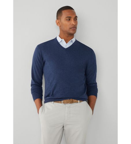 Til mænd. HM703086 Cashmere V navy jumper (S), Casual, Bomuld, Lange ærmer - Hackett London - Modalova