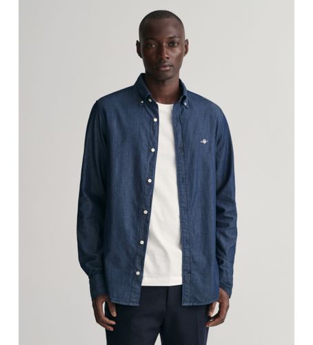 Til mænd. 3000402 Slim Fit-skjorte Indigo navy indigo (S), Casual, Bomuld, Klassisk, Lange ærmer - Gant - Modalova