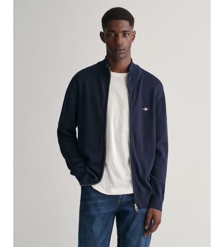 Til mænd. 8030164 Cardigan med lynlås Casual Cotton Navy (S), Bomuld, Lange ærmer, Blå - Gant - Modalova