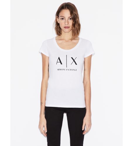 Til kvinder. 8NYT70YJ16Z1000 Kortærmet T-shirt (XS), Casual, Bomuld, Korte ærmer - Armani Exchange - Modalova