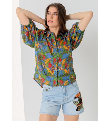 Til kvinder. 431402468 3/4-ærmet skjorte med print Tropical multicolour (XS), Casual, Viscose, Korte ærmer - Lois Jeans - Modalova