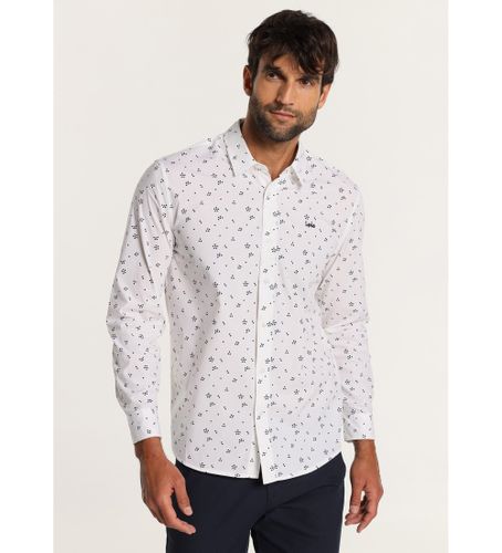 Til mænd. 145323840 - Langærmet skjorte med hvidt miniprint (S), Casual, Bomuld, Lange ærmer - Lois Jeans - Modalova