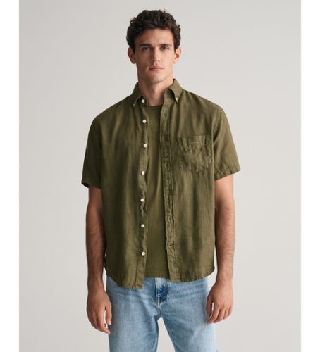 Til mænd. 3240121 Regular Fit kortærmet linnedskjorte indfarvet i garment dyed linned (4XL), Casual, Korte ærmer - Gant - Modalova