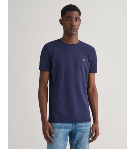 Til mænd. 2013033 Navy pique T-shirt (L), Casual, Bomuld, Korte ærmer, Blå - Gant - Modalova