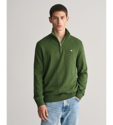 Til mænd. 8030195 Pullover med halv lynlås Flammegrøn (L), Casual, Bomuld - Gant - Modalova