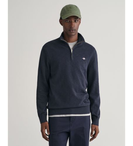 Til mænd. 8030195 Cotton Flamme navy pullover med halv lynlås (L), Casual, Bomuld, Lange ærmer - Gant - Modalova