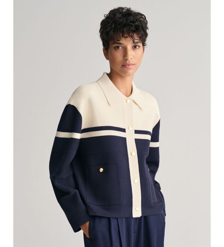 Til kvinder. 4805230 Blokeret cardigan i navy (M), Casual, Viscose, Lange ærmer, Blå - Gant - Modalova