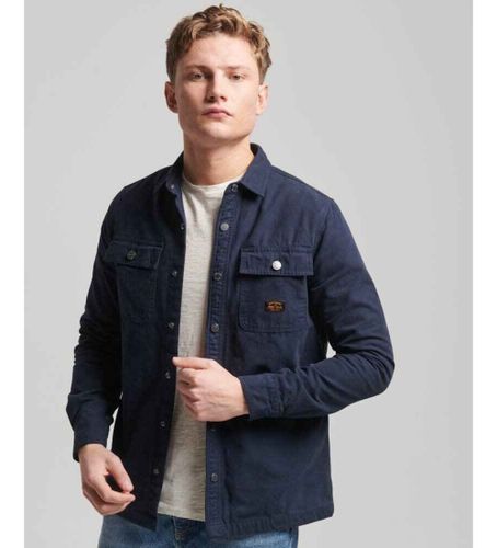 Til mænd. M4010730A Workwear overshirt i lærred (S), Casual, Bomuld, Lange ærmer, Økologisk bomuld, Bæredygtig - Superdry - Modalova