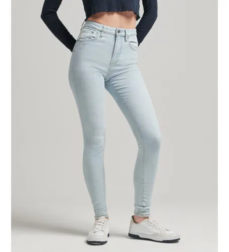 Til kvinder. W7010796A Højtaljede skinny jeans i økologisk bomuld (24/30), Denim, Polyester, Bæredygtig - Superdry - Modalova