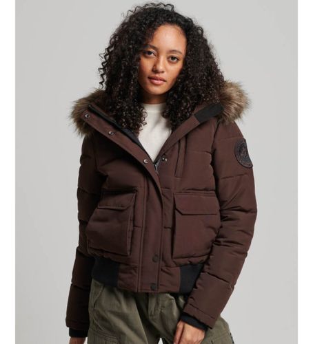 Til kvinder. W5011576A Everest quiltet bomberjakke med hætte (XS), Casual, Polyester - Superdry - Modalova