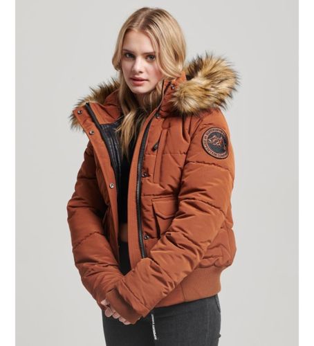 Til kvinder. W5011576A Everest quiltet bomberjakke med hætte (XS), Casual, Polyester, Bæredygtig - Superdry - Modalova