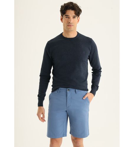 Til mænd. 810025046 Bermudas Chino Slim - Medium talje navy satin stof (28), Casual, Bomuld, Klassisk, Blå - Bendorff - Modalova