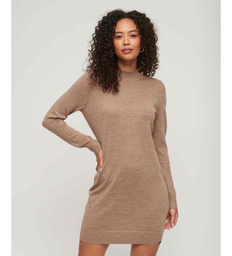 Til kvinder. W8011223A Langærmet strikkjole i uld (XL), Casual, Bomuld, Lange ærmer - Superdry - Modalova