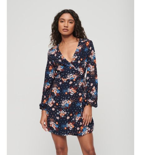 Til kvinder. W8011530A Minikjole med print og crossover (XS), Casual, Viscose, Lange ærmer - Superdry - Modalova