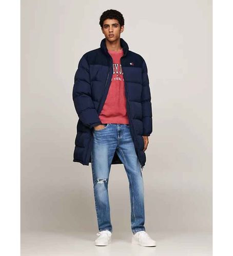 Til mænd. DM0DM20605 Alaska Parka i fløjl med blåt dunfyld (XL), Casual, Bæredygtig, Genanvendt nylon - Tommy Jeans - Modalova